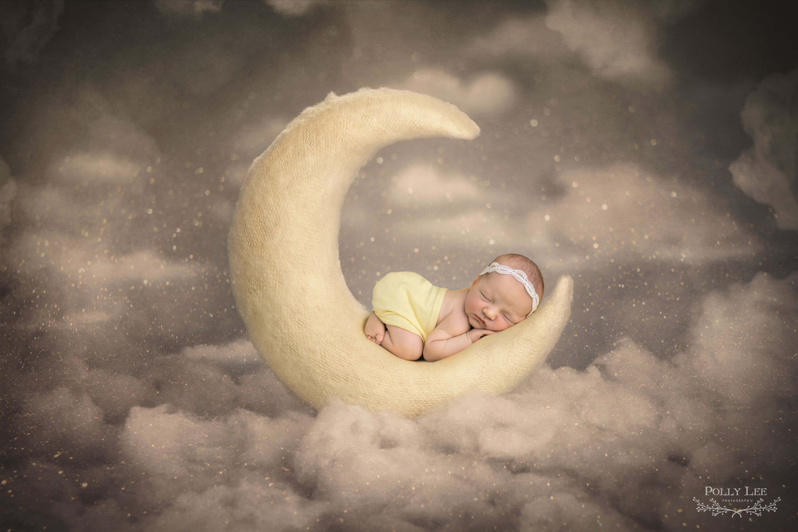 Newborn moon baby photograph